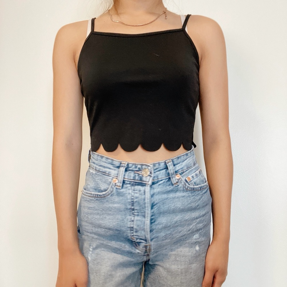 Shein scalloped crop top (small)